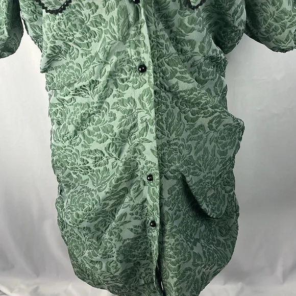 Green organza mini dress - Picture 5 of 7